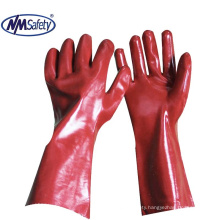 NMSAFETY 35 cm long sleeve pvc coated chemical protection gloves